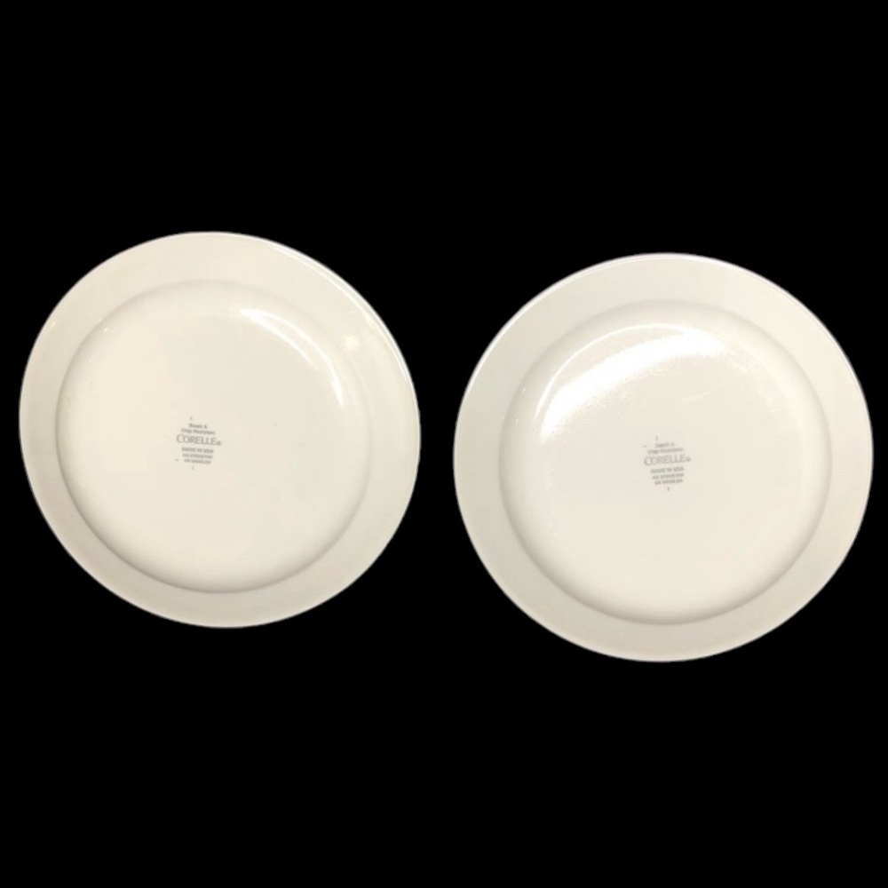 2 Corelle Gypsum 7 1/4” Salad Plates preowned - Picture 3 of 5